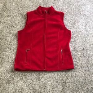 Red fleece vest